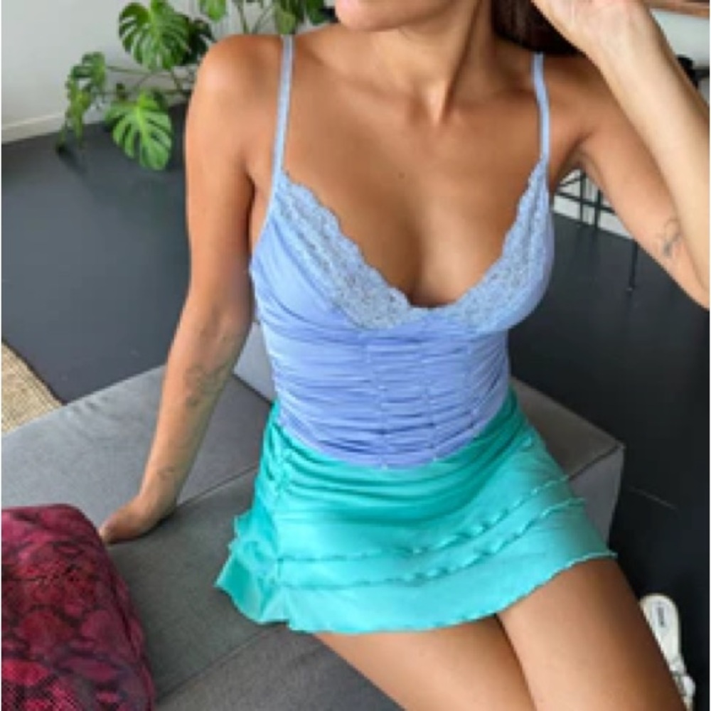 Mr. Winston limited edition ruched lace camisole